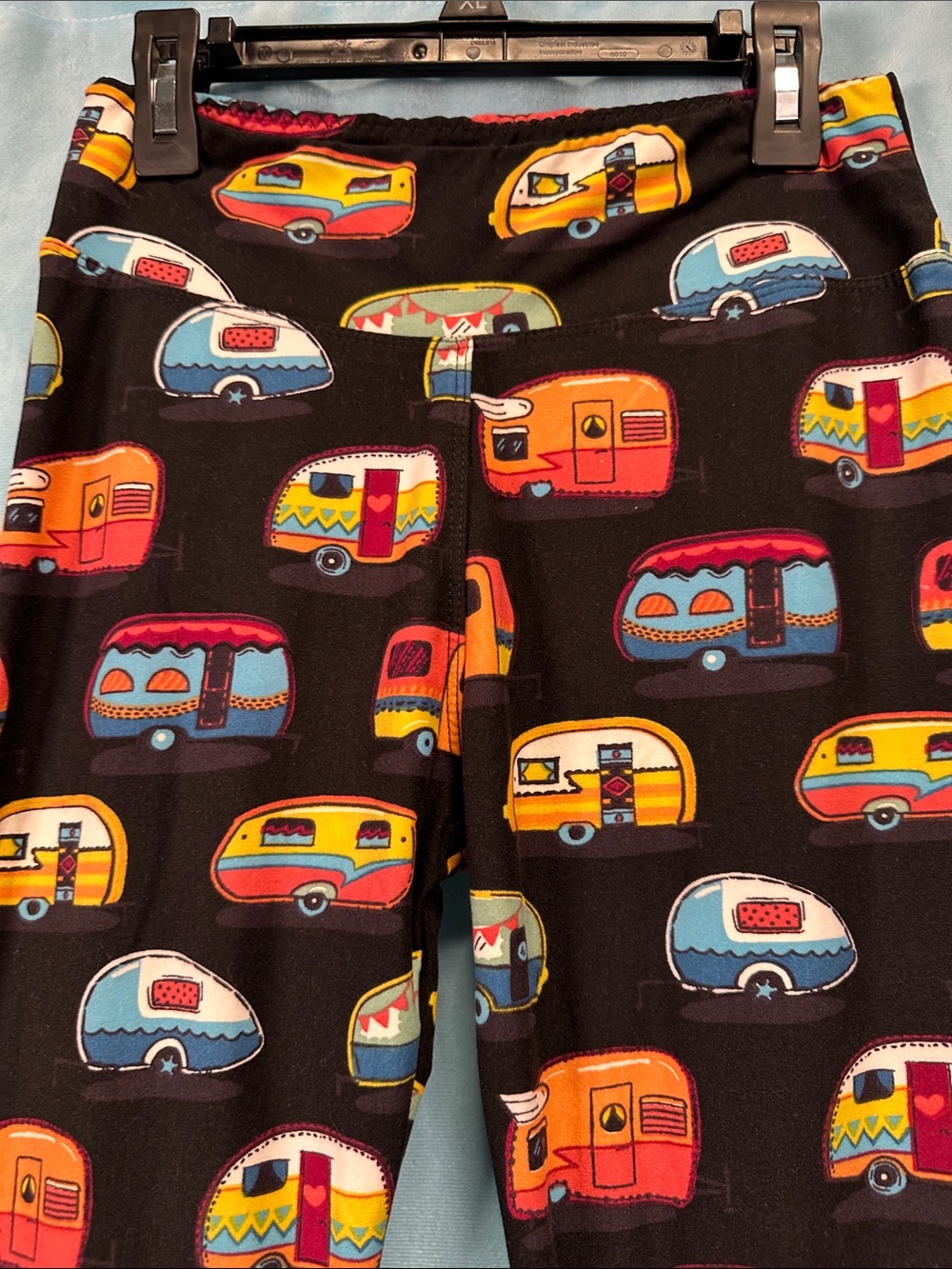 Leggings Depot Black Leggings with Colorful Camper Print NWOT
